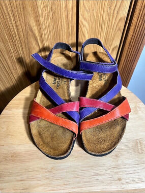 Naot Roxanna Color Block Sandals Purple & Orange EU 37